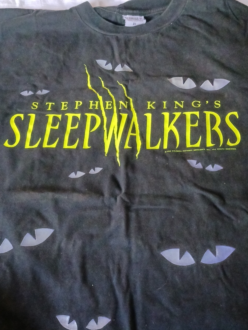 Stephen King Sleepwalkers Graphic Tee - Black with Neon Yellow Print
